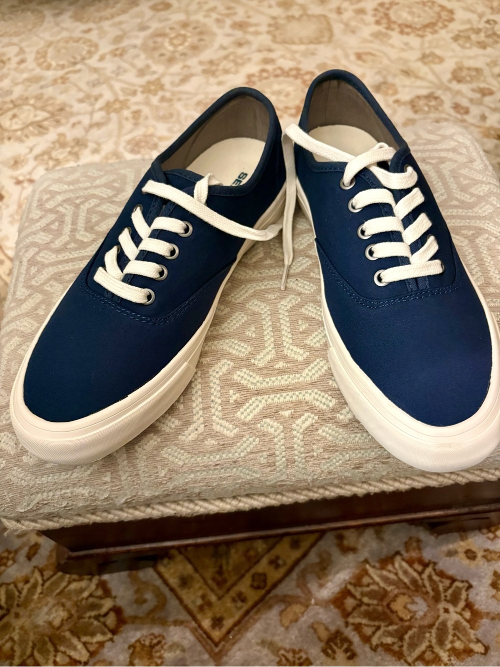SeaVees Navy and White Low-Top Canvas Sneakers